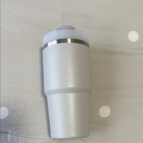 Stanley Fog Insulated Stainless Tumbler with Light Blue Logo and Straw - Picture 3 of 3